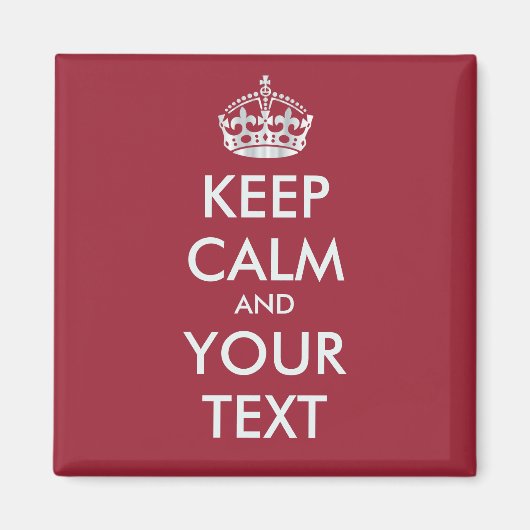 CALM und IHRER TEXT behalten - personalisierter Te Magnet (Vorne)