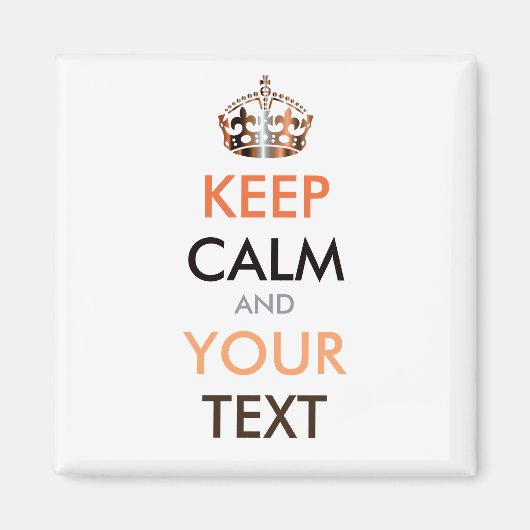 CALM und IHRER TEXT behalten - personalisierter Te Magnet (Vorne)