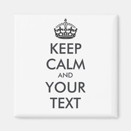 CALM und IHRER TEXT behalten - personalisierter Te Magnet (Vorne)