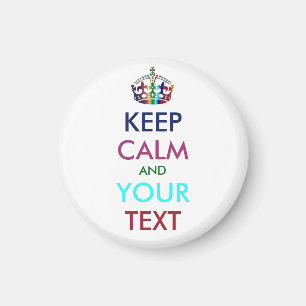 CALM und IHRER TEXT behalten - personalisierter Te Magnet