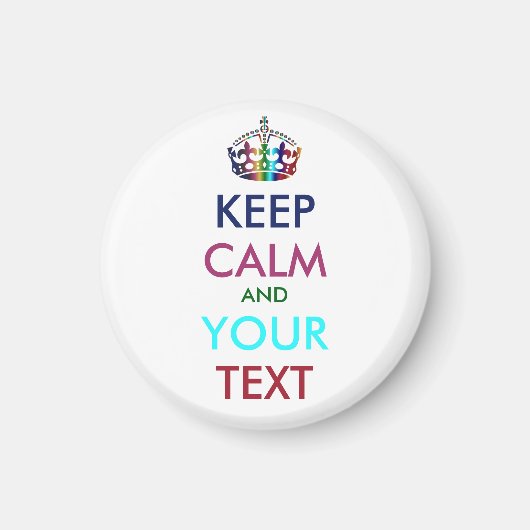 CALM und IHRER TEXT behalten - personalisierter Te Magnet (Vorne)