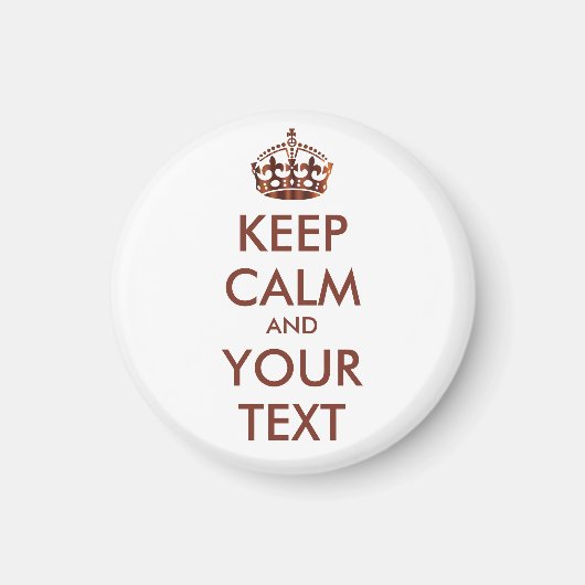 CALM und IHRER TEXT behalten - personalisierter Te Magnet (Vorne)