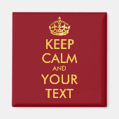 CALM und IHRER TEXT behalten - personalisierter Te Magnet (Vorne)