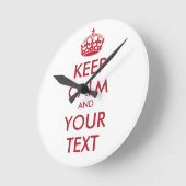 CALM und IHRER TEXT behalten Runde Wanduhr (Winkel)
