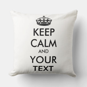CALM und IHRER TEXT behalten - schwarz Kissen