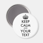 CALM und IHRER TEXT behalten - schwarz Magnet (Vorderseite/Rückseite)