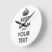 CALM und IHRER TEXT behalten - schwarz Runde Wanduhr (Winkel)