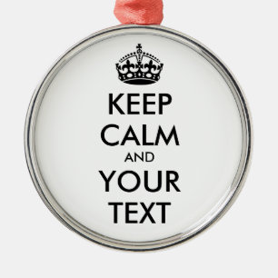 CALM und IHRER TEXT behalten - schwarz Silbernes Ornament
