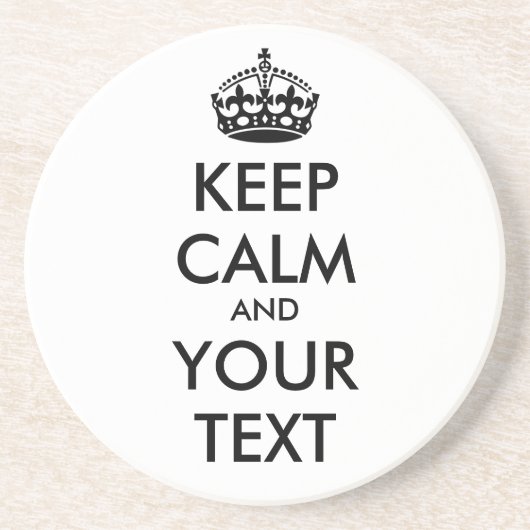 CALM und IHRER TEXT behalten - schwarz Untersetzer (Vorne)