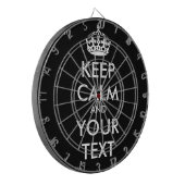 CALM UND IHRER TEXT behalten - SCHWARZER Hintergru Dartscheibe (Vorderseite Links)