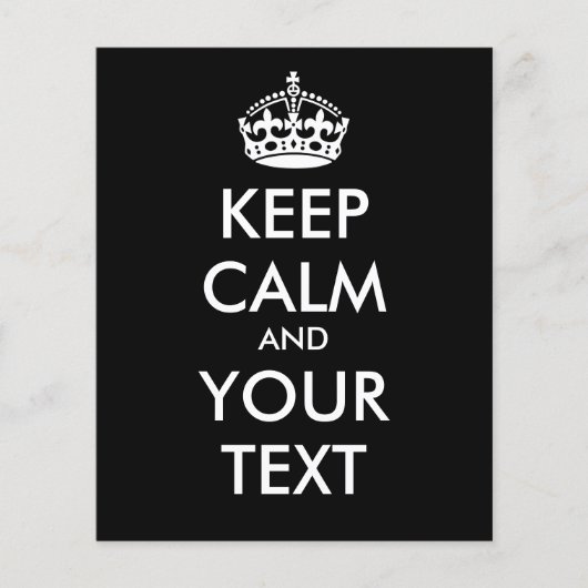 CALM UND IHRER TEXT behalten - SCHWARZER Hintergru Flyer (Vorne)