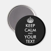 CALM UND IHRER TEXT behalten - SCHWARZER Hintergru Magnet (Vorderseite/Rückseite)