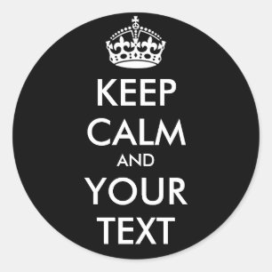 CALM UND IHRER TEXT behalten - SCHWARZER Hintergru Runder Aufkleber