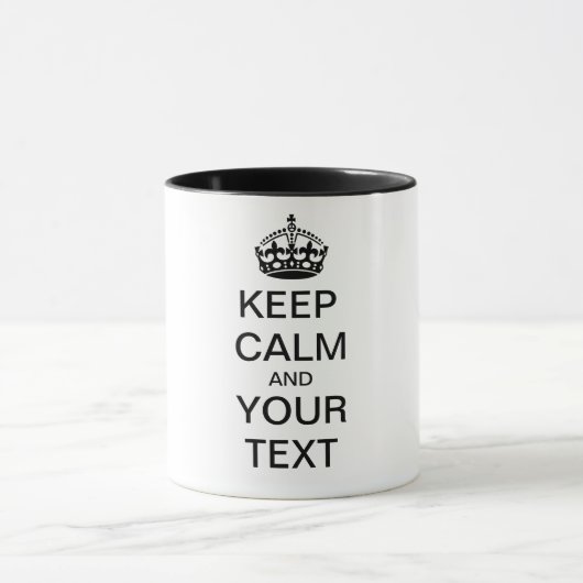CALM und IHRER TEXT behalten Tasse (Zentrum)