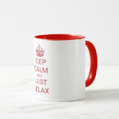 CALM und JUST RELAX behalten - personalisierter Te Tasse (VorderseiteRechts)