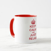 CALM und JUST RELAX behalten - personalisierter Te Tasse (Vorderseite Links)