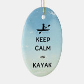 Calm und Kayak mit Namensdatum behalten Keramik Ornament (Rechts)