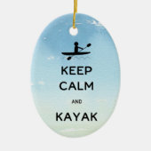 Calm und Kayak mit Namensdatum behalten Keramik Ornament (Vorne)