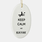 Calm und Kayak mit Namensdatum behalten Keramik Ornament (Rechts)