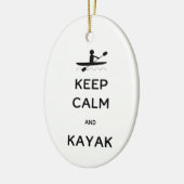 Calm und Kayak mit Namensdatum behalten Keramik Ornament (Links)