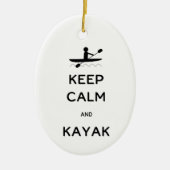 Calm und Kayak mit Namensdatum behalten Keramik Ornament (Vorne)
