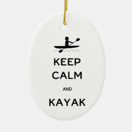 Calm und Kayak mit Namensdatum behalten Keramik Ornament