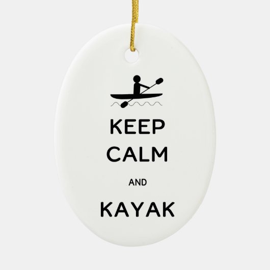 Calm und Kayak mit Namensdatum behalten Keramik Ornament (Vorne)