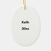 Calm und Kayak mit Namensdatum behalten Keramik Ornament (Hinten)