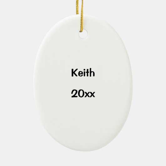 Calm und Kayak mit Namensdatum behalten Keramik Ornament (Hinten)