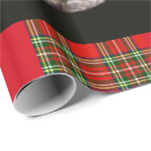 "CALM UND KITTY ON BEHALTEN" ,RED TARTAN,CAT TEE-P GESCHENKPAPIER (Rolleneckpunkt)