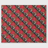 "CALM UND KITTY ON BEHALTEN" ,RED TARTAN,CAT TEE-P GESCHENKPAPIER (Flach)