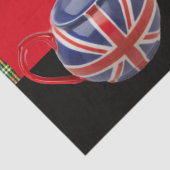 "CALM UND KITTY ON BEHALTEN" ,RED TARTAN,CAT TEE-P SEIDENPAPIER (Detail)