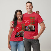 "CALM UND KITTY ON BEHALTEN" ,RED TARTAN,CAT TEE-P T-Shirt (Unisex)