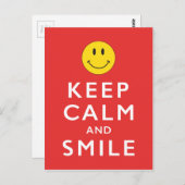 CALM UND LÄCHELN behalten Postkarte (Vorne/Hinten)