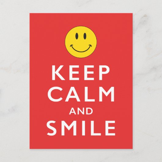 CALM UND LÄCHELN behalten Postkarte (Vorderseite)