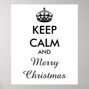 CALM und MERRY CHRISTMAS behalten - Hintergrund än Poster