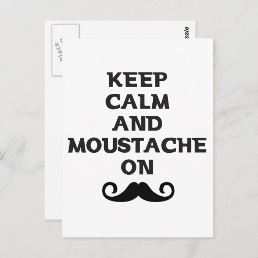 Calm und Mustache auf behalten Postkarte (Vorne/Hinten)