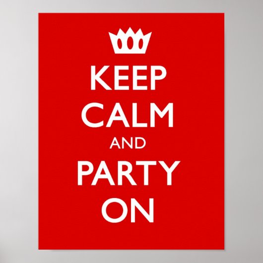 CALM UND PARTY behalten Poster (Vorne)