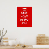CALM UND PARTY behalten Poster (Küche)