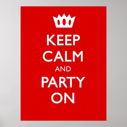 CALM UND PARTY behalten Poster (Vorne)