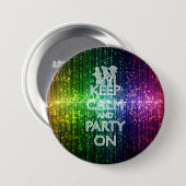CALM UND PARTY behalten, Rainbow Tinsel Button (Vorne & Hinten)