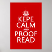 Calm und Proofread behalten (kepe) (in beliebiger  Poster (Vorne)
