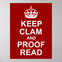 Calm und Proofread Poster behalten