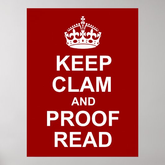 Calm und Proofread Poster behalten (Vorne)