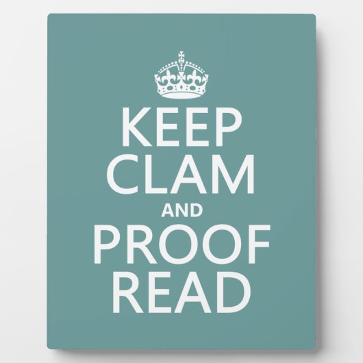 Calm und Proofread (stumm) behalten (beliebig) Fotoplatte (Vorderseite)