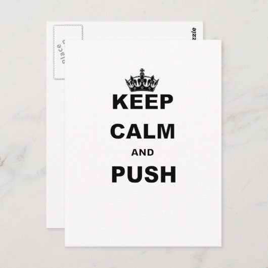 CALM UND PUSH behalten Postkarte (Vorne/Hinten)