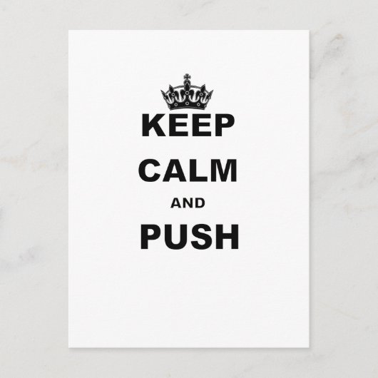 CALM UND PUSH behalten Postkarte (Vorderseite)