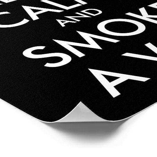 CALM und RAUCHEN ALS VAPE behalten - Hintergrund ä Poster (Ecke)
