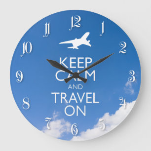 CALM UND REISE behalten Große Wanduhr