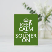 Calm und Soldier On behalten (beliebige Hintergrun Postkarte (Stehend Vorderseite)